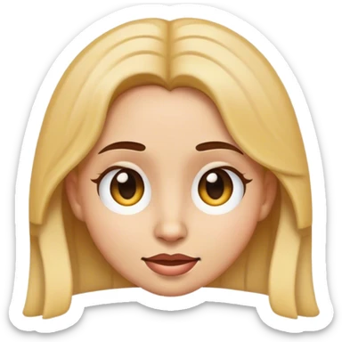 Emoji with a big nose and girl style hair sticker