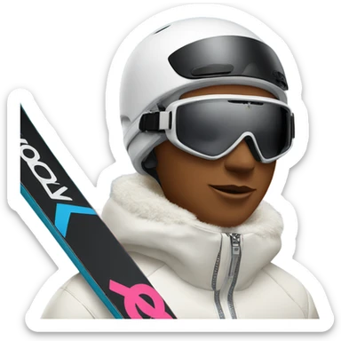 Skiing with Louis Vuitton ski goggles sticker