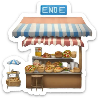 Greek street food shop sticker