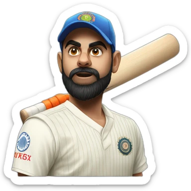 Virat Kohli with bat sticker