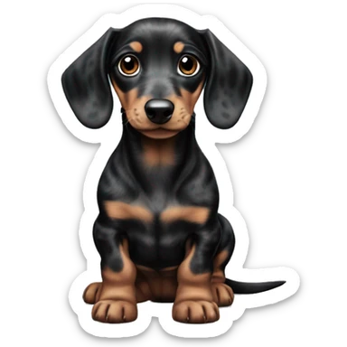 Black merle mini dachshund puppy sticker