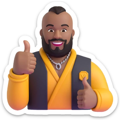 Mr. T giving a thumbs up sticker