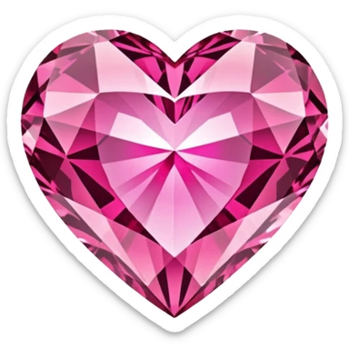 pink diamond heart sticker