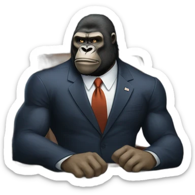 Buff meGorilla chilling with Barack Obama sticker