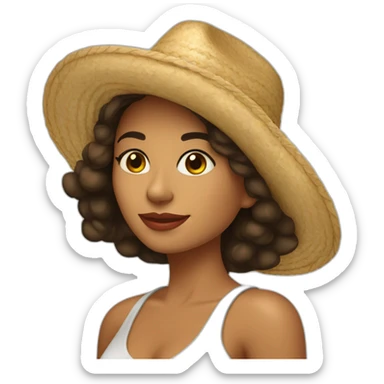 Mujer morena con sombrero  sticker
