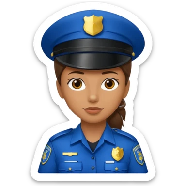 female police officer wit blue buckle sticker
