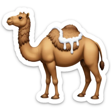 a camel in snow sticker