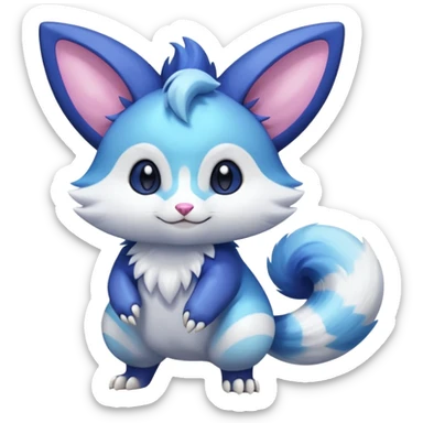 Shiny Exotic Colorful Pastel-Nebula-Gradients Furret-Meowstic-Zangoose-Hybrid (Full body) sticker