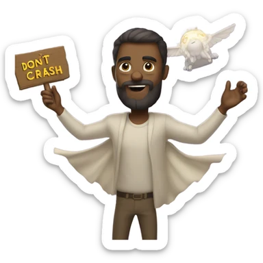 God holding a sign in the sky that says don’t crash out sticker