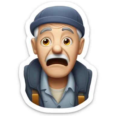 Shocked old man sticker