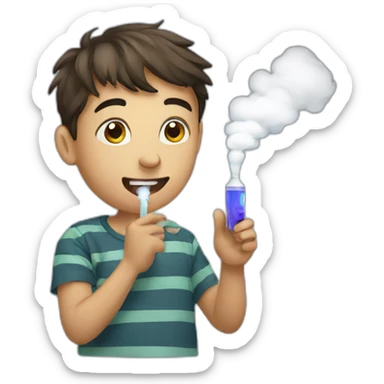 a boy using a vape sticker