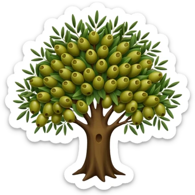 Árbol de aceitunas con ramas de olivo sticker