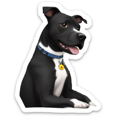 black staffordshire terrier car ride sticker