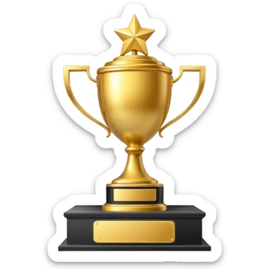 trophy on a winners podium sticker