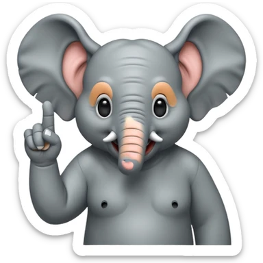 Orta parmak çeken fil sticker