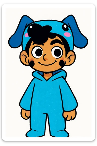 Keep the picture quality and style exactly the same as the original image. Edit the character to have a proud expression, preserving all details and style. sticker