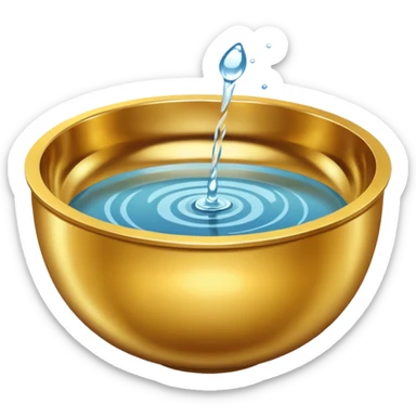 simple gold bowl top view filled with water sticker