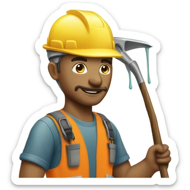 Tree surgeon working in the rain  sticker