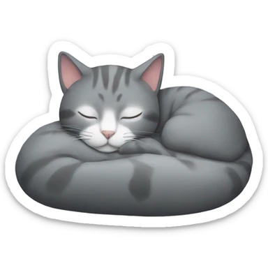 Grey cat sleeping sticker