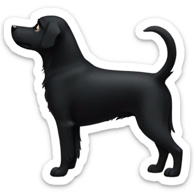 Black dog from behind sticker