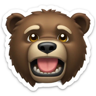 Urso musculoso comendo verdura sticker