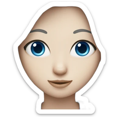 whie and silver cat blue eyes sticker