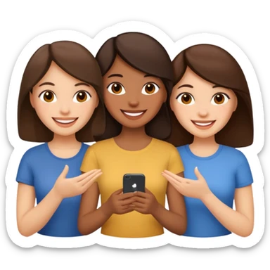 Throuple brunettes sticker