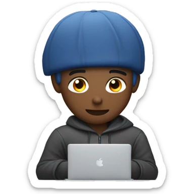 a guy with a macbook sticker