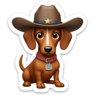 Sausage dog with a cowboy hat sticker