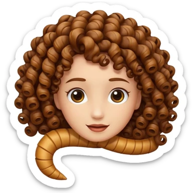 curly hair strand shaped like a spiral sticker