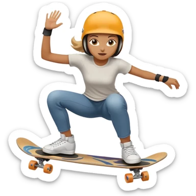 Mulher fazendo skate  sticker