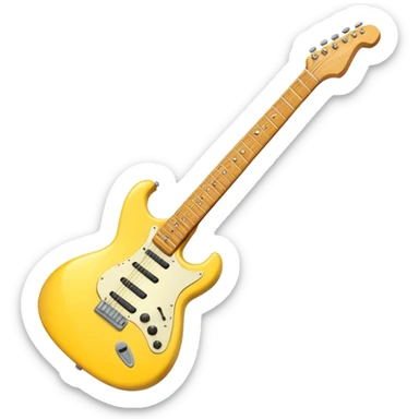 Yellow electric guitar sticker