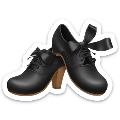 Black shoes with coquette bow ontop sticker