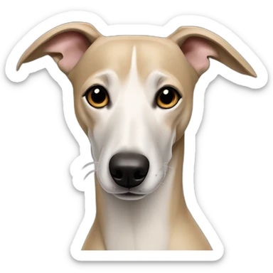 beige whippet dog sticker