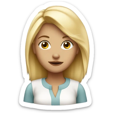 overly confident blonde girl sticker