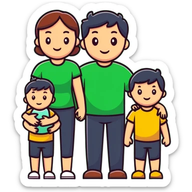 family having a picnic outdoors sticker