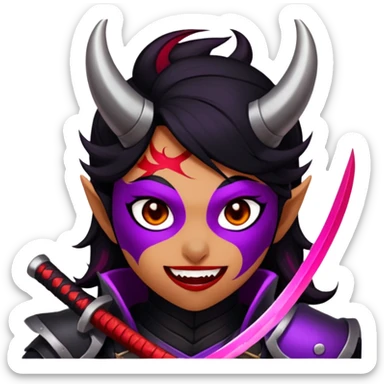 Demon-Horned Warrior sticker