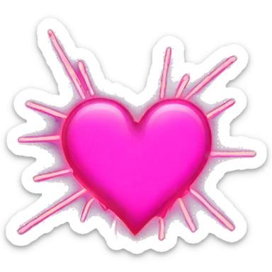 Broken neon heart sticker