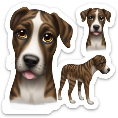 Mountain cur dark brindle tiger stripes sticker