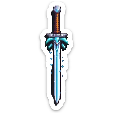 enchanted sword with elemental magic effects sticker