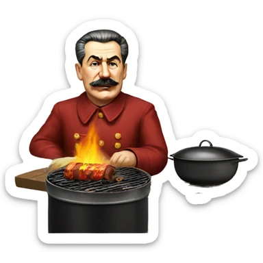 Stalin Doing a BBQ sticker