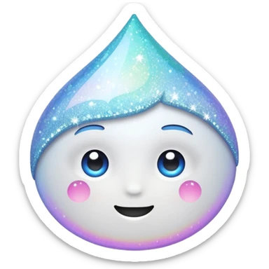 white glory glitter sticker