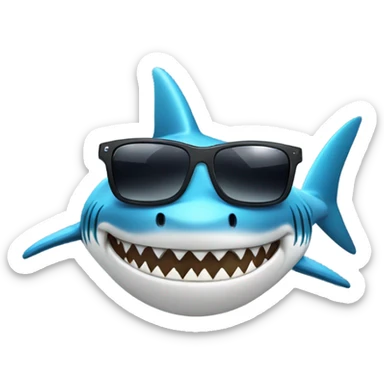 shark with sunglasses sticker