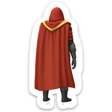 red hero cape back view sticker
