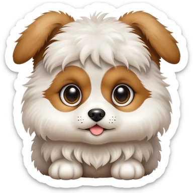 A very small puppy with a ton of eyes sticker