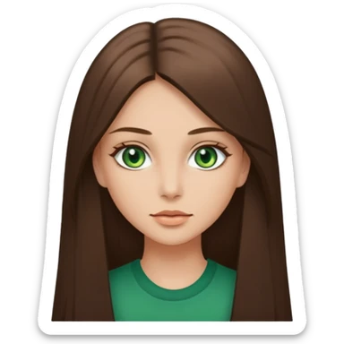 pretty woman in her 40s with green eyes and long straight ash-brown hair  sticker