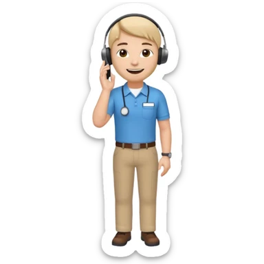 A 3D full body MNC Employee bitmoji talking on mobile with someone sticker