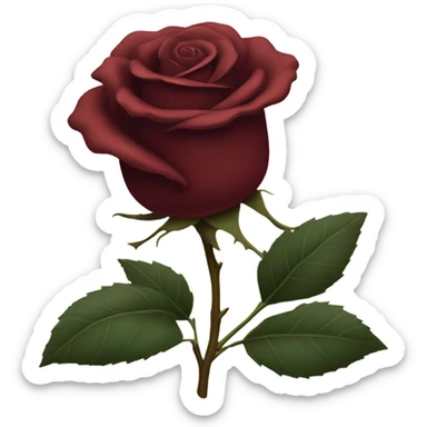 Vintage dark red rose sticker