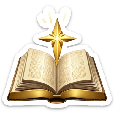 The Holy Bible Book Flipped Open With Glorious Divine Gold Shine beaming out of it  sticker