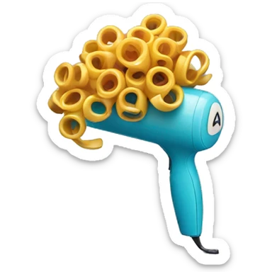 a plastic curler for hair on desk sticker